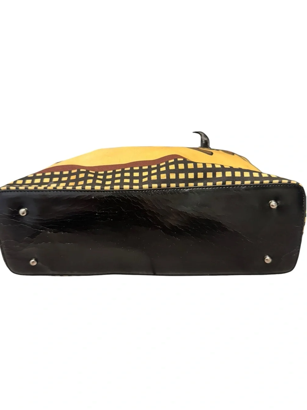 VANI Dachshund Dog Sequin Handbag Yellow Black Novelty Purse Tote Y2K Shoulder